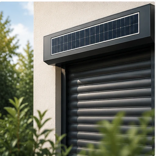 Volet roulant solaire avec panneau photovoltaïque