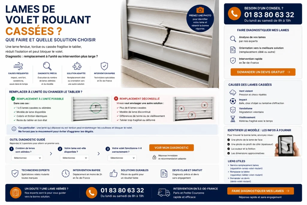 Lames de volet roulant abîmées : identifier la bonne solution